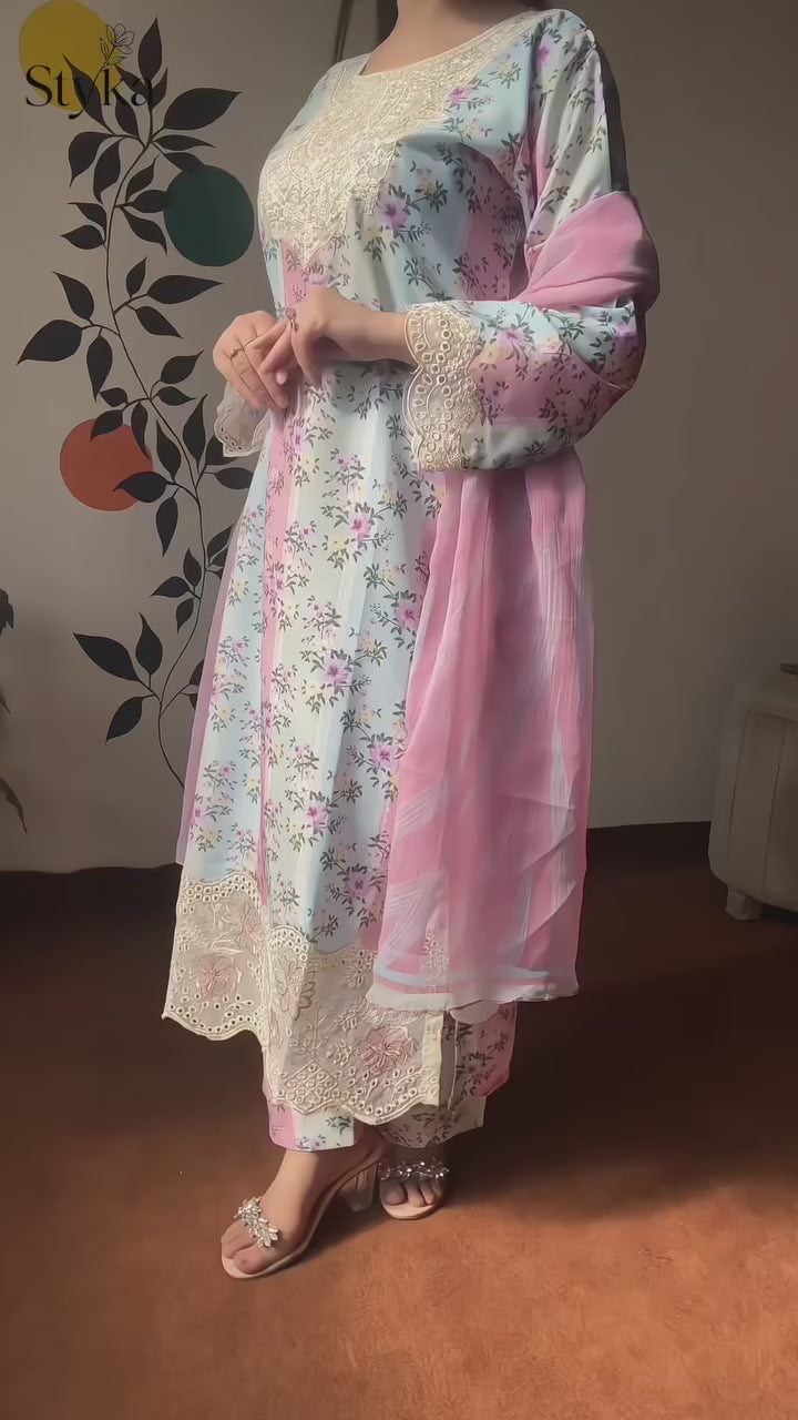 Multi Color 3pcs Suit