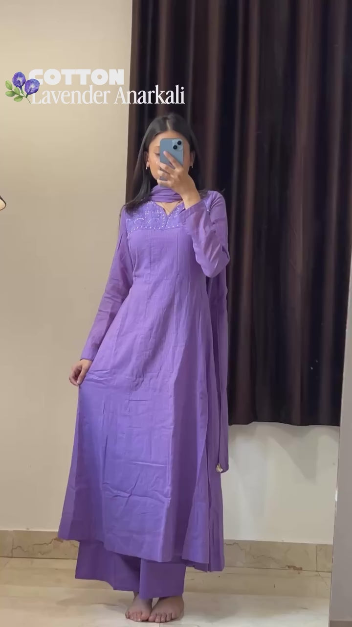 Anarkali Cotton 3Pcs Suit